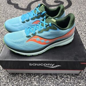 Saucony Blue and Green Athletic Shoes